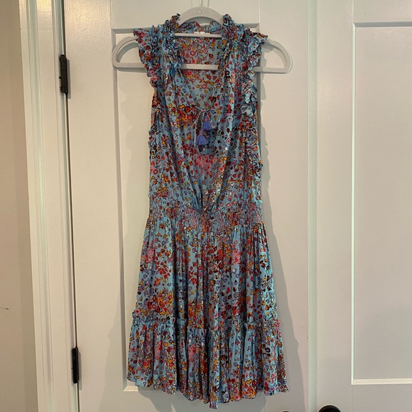 Poupette St. Barth Clara Tiered Tie Neck Dress - Picture 4 of 11